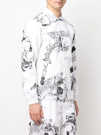 Shop Comme Des Garçons Shirt Graphic-print Cotton Shirt In Weiss