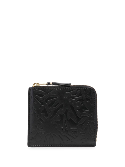 Shop Comme Des Garçons Embossed Pattern Wallet In Schwarz