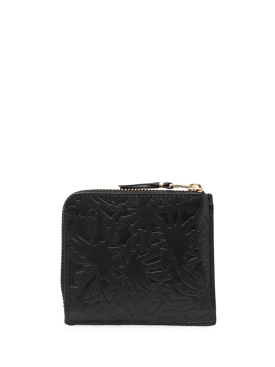 Shop Comme Des Garçons Embossed Pattern Wallet In Schwarz