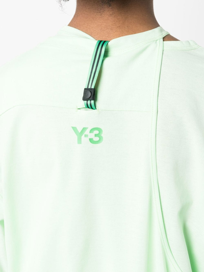 Shop Y-3 Layered Logo-print T-shirt In Grün