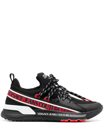 Shop Versace Jeans Couture Logo-print Chunky Sneakers In Schwarz