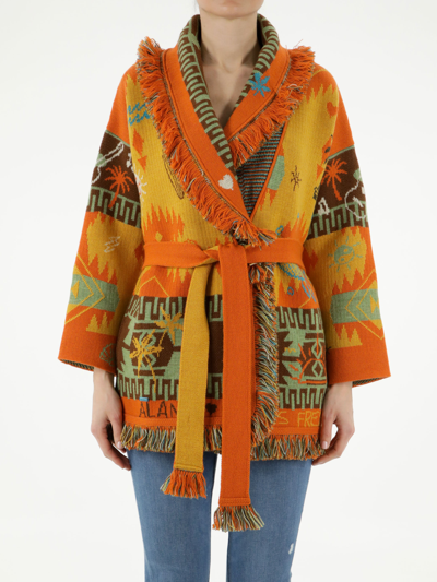 Shop Alanui Sunset On The Sea Icon Cardigan In Multicolor