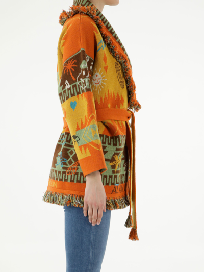 Shop Alanui Sunset On The Sea Icon Cardigan In Multicolor