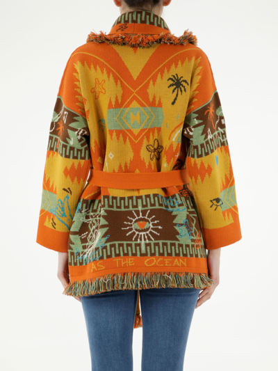 Shop Alanui Sunset On The Sea Icon Cardigan In Multicolor