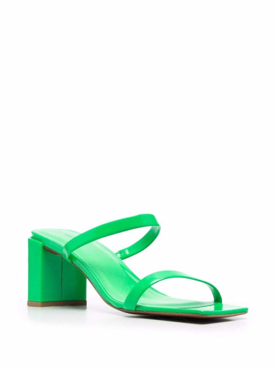 Shop By Far Woman's Tanya Mule Glossy Green Leather Mules