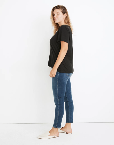Madewell Whisper Cotton V-neck T-shirt In True Black