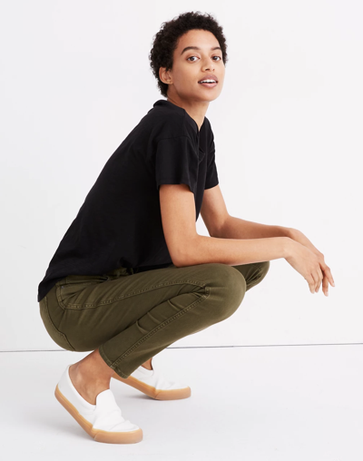 Madewell Whisper Cotton Rib-crewneck Tee In True Black