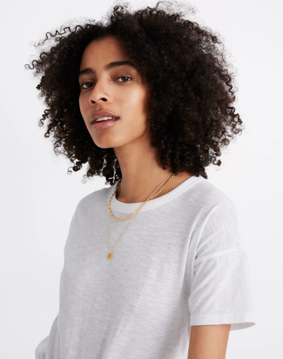 Madewell Whisper Cotton Rib-crewneck Tee In Optic White