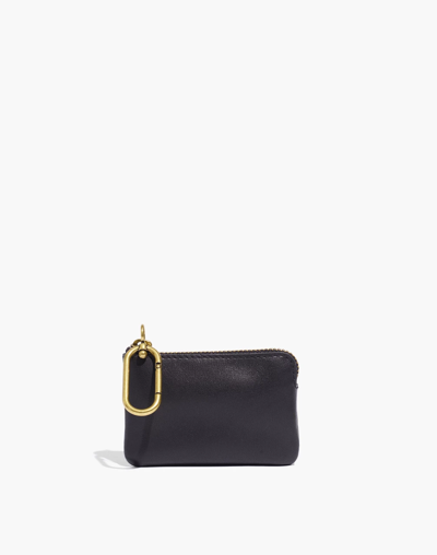 Shop Mw The Leather Carabiner Mini Pouch In True Black