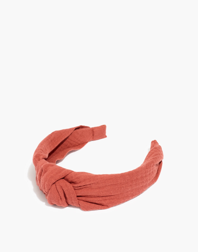 Shop Mw Knotted Covered Headband In Weathered Brick