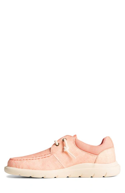 Shop Sperry Captains Moc Toe Chambray Sneaker In Peach