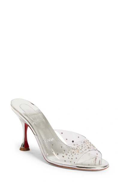 Shop Christian Louboutin Dégradé Crystal Clear Sandal In Version Silver