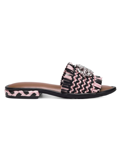 Shop Aerosoles Women's Jam Crystal Raffia Sandals In Pink Combo