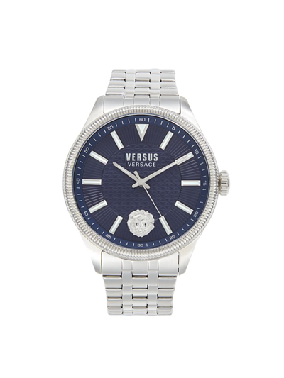 Shop Versus Men's 2-piece 45mm Stainless Steel Watch & Leather Strap Set In Blue