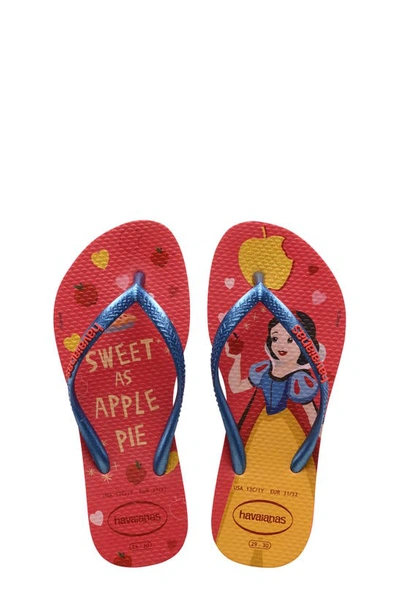 Shop Havaianas Disney Princess Flip Flop In Red Crush