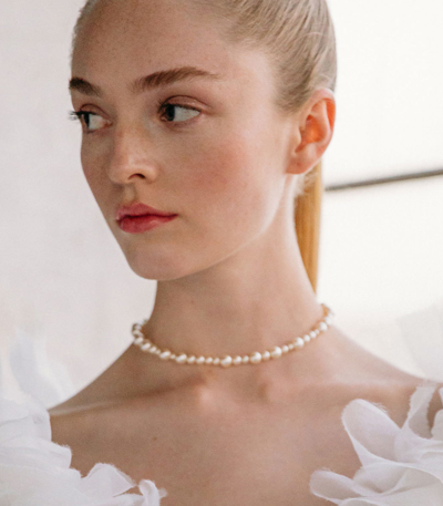 Shop Jennifer Behr Bailey Necklace In Pearl