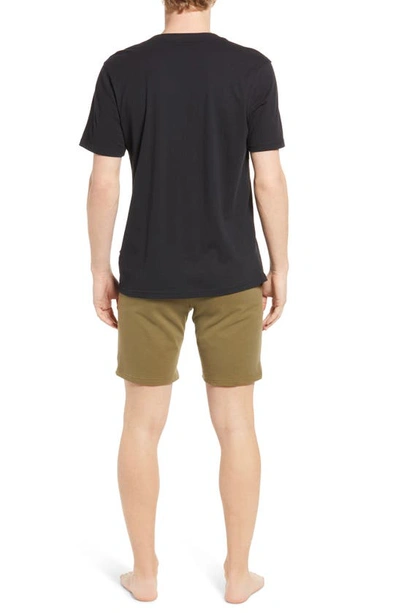 Shop Ugg Darian Lounge T-shirt & Shorts Set In Black / Olive