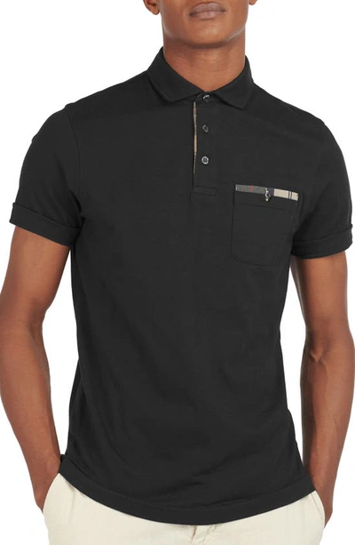 Shop Barbour Corpatch Polo Shirt In Black
