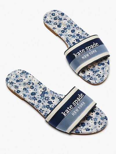 Shop Kate Spade Meadow Slide Sandals In Blazer Blue/blue Glow