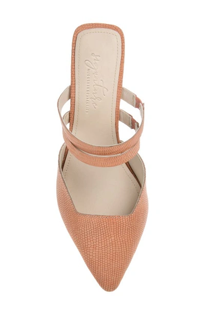 Shop Journee Signature Kaitlynn Lizard Embossed Pointed Toe Pump In Blush Leather
