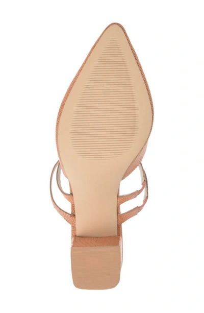 Shop Journee Signature Kaitlynn Lizard Embossed Pointed Toe Pump In Blush Leather