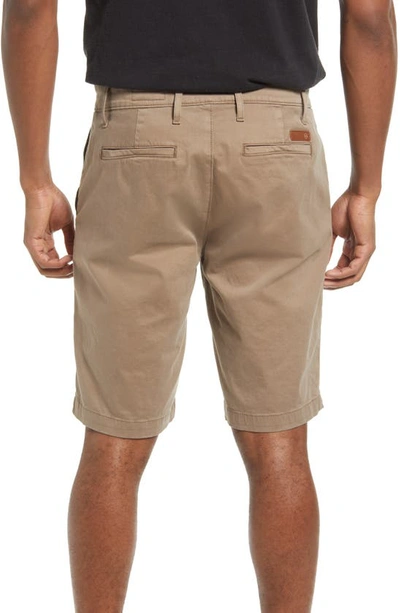 Shop Ag Griffin Stretch Cotton Shorts In Stone Barrack