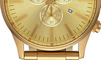 Shop Nixon 'the Sentry' Chronograph Bracelet Watch, 42mm In Gold