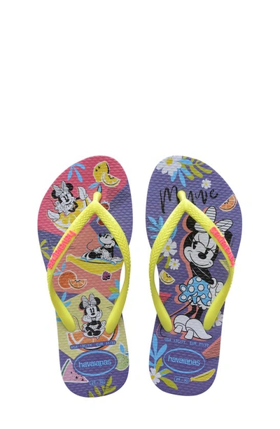 Havaianas Kids' 'disney® Minnie Mouse' Flip Flop In Purple Paisley ...