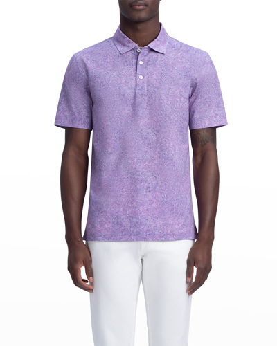 Shop Bugatchi Men's Ooohcotton Tech Victor Marble Polo Shirt In Berry