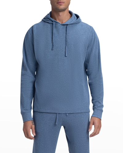 Shop Bugatchi Men's Comfort Cotton Waffle Hoodie Sweatshirt In Slate