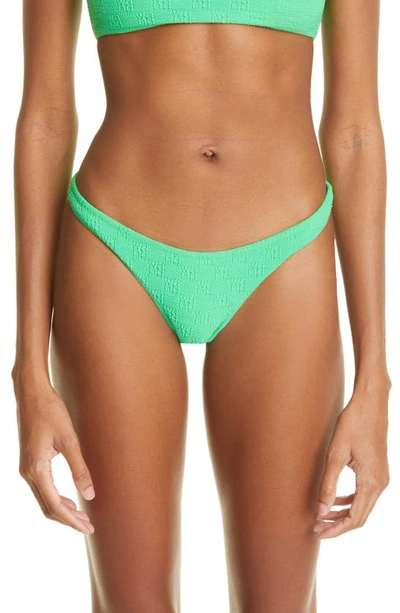Shop Alexander Wang Logo Jacquard Bikini Bottoms In Neon Kelly