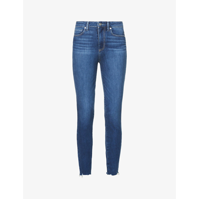 Shop Paige Margot Ankle Skinny High-rise Stretch-denim Jeans In Jacques W/ Live Hem