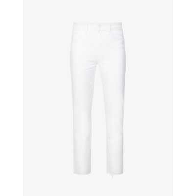 Shop Paige Cindy Straight-leg High-rise Stretch-denim Jeans In Crisp White