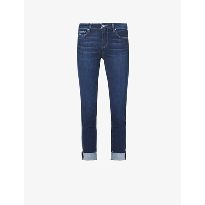 Shop Paige Skyline Skinny Mid-rise Cotton-blend Denim Jeans In Abella