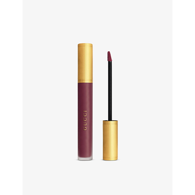 Shop Gucci Plum/claret Rouge À Lèvres Liquide Matte Lipstick In 607 Vanessa Violet