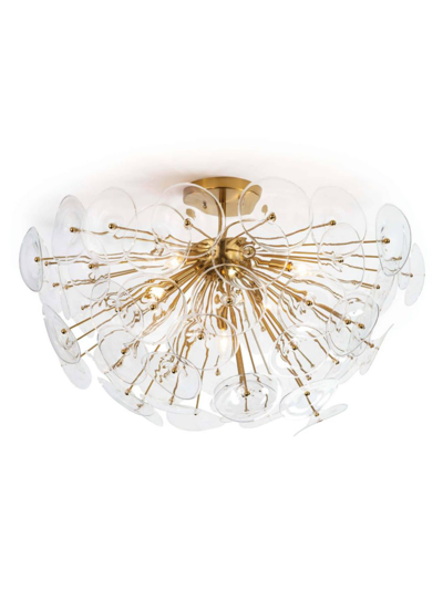 Shop Regina Andrew Classics Poppy Glass Semi-flush Mount In Brass