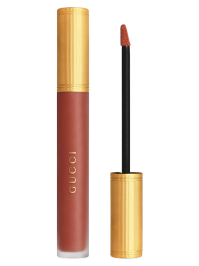 Shop Gucci Women's Rouge À Lèvres Liquid Matte Lipstick In Brown
