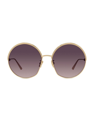 Shop Dior Ever 61mm Round Sunglasses In Gold