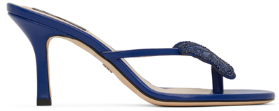Shop Blumarine Blue Butterfly Heeled Sandals In N0641 True Blue