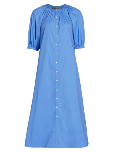 Shop Staud Women's Vincent Maxi Shirtdress In Sky