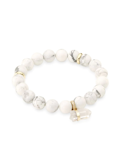 Shop Jia Jia Women's Uluwatu 14k Yellow Gold & Multi-gemstone Beaded Stretch Bracelet In Marble