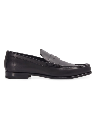 Shop Paul Stuart Men's Leather Penny Loafers In Black
