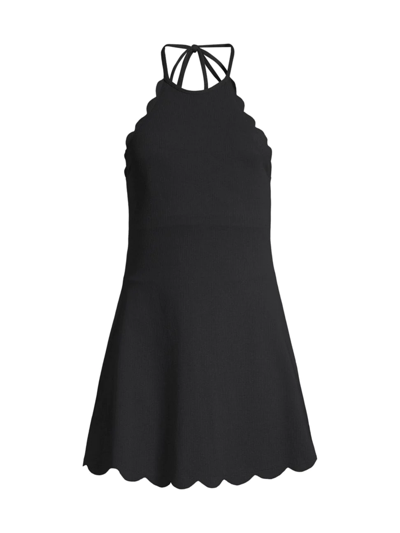 Shop Marysia Women's Bianca Knit Halterneck Minidress In Black