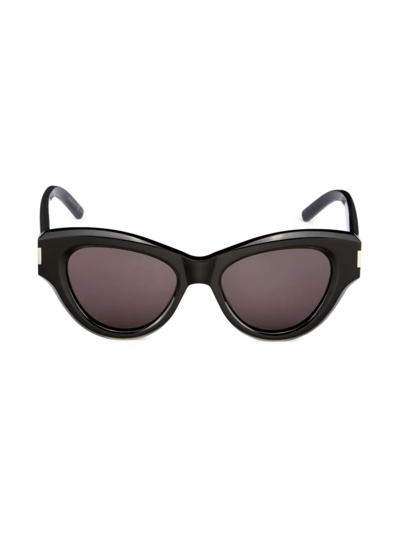 Shop Saint Laurent Women's 51mm Cat-eye Sunglasses In Black