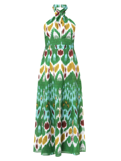 Shop Erdem Women's Selene Printed Open-back Maxi Dress In Green
