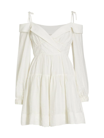 Shop Jonathan Simkhai Women's Bahari Off-shoulder Minidress In White