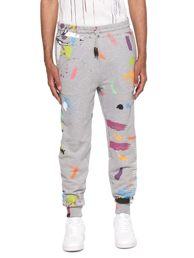 Shop Elevenparis Men's Drawstring Jogger Pants In Grey Mix Splatter