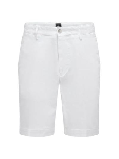 Shop Hugo Boss Men's Slice Stretch Cotton Shorts In White