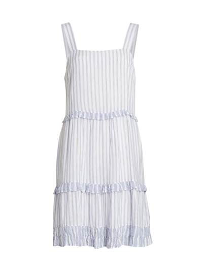 Shop Rails Women's Sandy Linen-blend Mini Dress In Blue Iris Stripe Mix