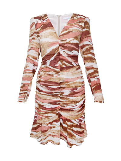 Shop Santorelli Women's Sammi Striped Ruched Dress In Copper Multi